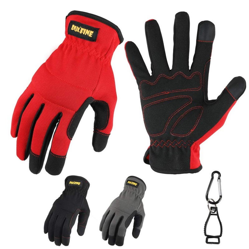 DULFINE High Performance Work Gloves For Men(3 Pairs Pack), High Dexterity Touch Screen For Multipurpose,Excellent Grip (Large) - Image 1